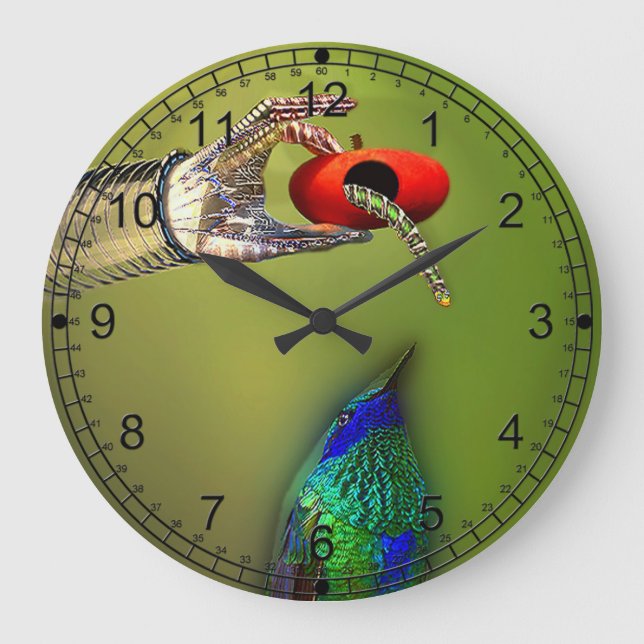 Reloj Redondo Grande El pájaro temprano (Anverso)