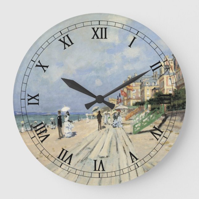 Reloj Redondo Grande El paseo marítimo de Trouville por Claude Monet (Anverso)