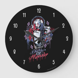 Reloj Redondo Grande El pelotón del suicidio el   Harley Quinn entint