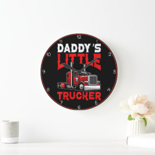 Reloj Redondo Grande El pequeño camionero rojo de papá
