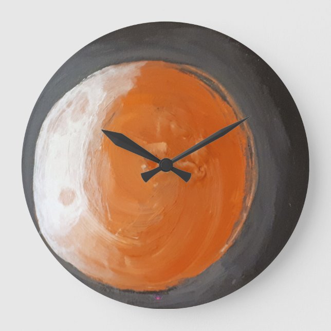 Reloj Redondo Grande El planeta Naranja (Anverso)