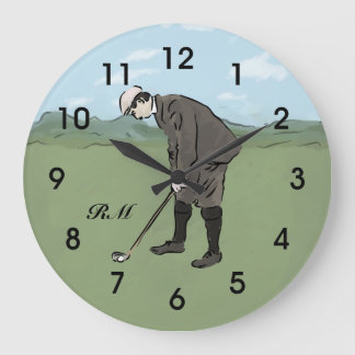 Reloj Redondo Grande El poner personalizado del golfista del estilo del