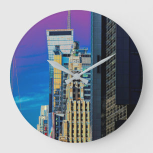 Reloj Redondo Grande El Poster del edificio principal de Nueva York