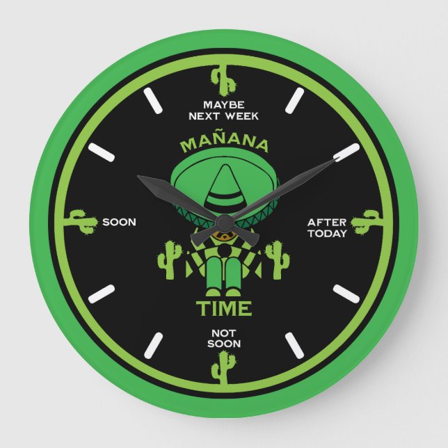 Reloj Redondo Grande El regalo de la persona perezosa (Anverso)