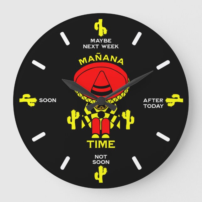 Reloj Redondo Grande El regalo de la persona perezosa (Anverso)