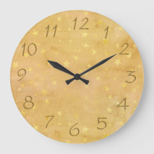 Reloj Redondo Grande El Relieve metalizado dorado de moda protagoniza