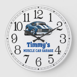 Reloj Redondo Grande El reloj grande de 69 Muscle Car de Timmy