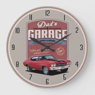 Reloj Redondo Grande El reloj grande del garaje de chevelle de papá