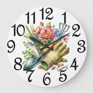 Reloj Redondo Grande El Reloj Grande Del Jardín De Flores