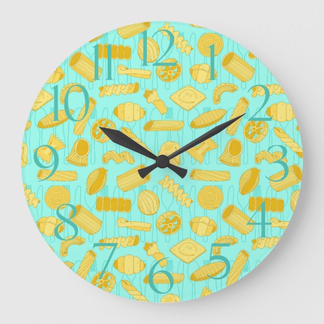 Reloj Redondo Grande El restaurante italiano Pizza prepara pastas (Anverso)