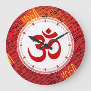 Reloj Redondo Grande El rojo grande OM - olvide que cuándo es yoga