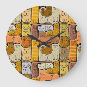 Reloj Redondo Grande El rompecabezas de los gatos graciosos no tiene pr