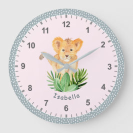 Reloj Redondo Grande El safari de selva del animal salvaje de la
