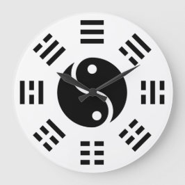 Reloj Redondo Grande El saldo: Ba Gua, ocho trigramas yin yang TCM 