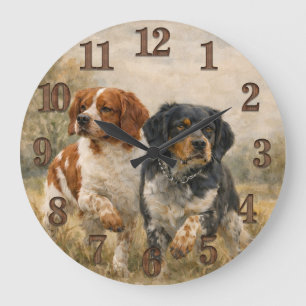 Reloj Redondo Grande El spaniel de Bretaña