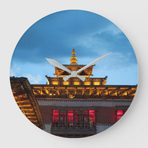 Reloj Redondo Grande El techo de Dzong budista