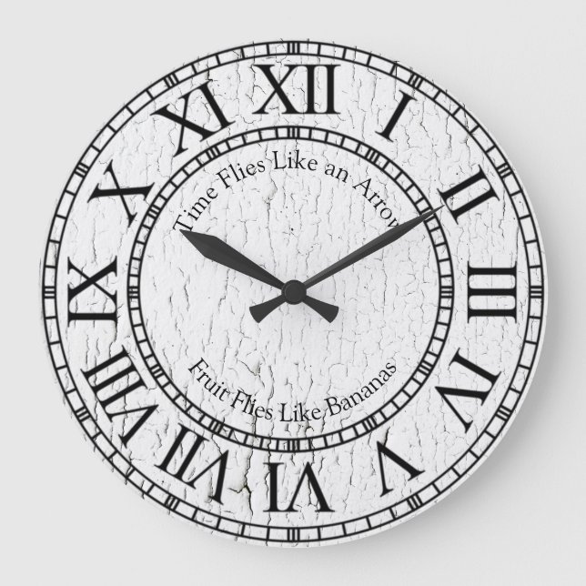 Reloj Redondo Grande El tiempo vuela como una flecha (Anverso)