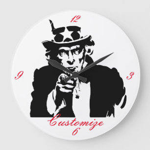 Reloj Redondo Grande El Tío Sam Quiere Que Tengas Cosas