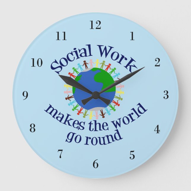 Reloj Redondo Grande El trabajo social hace que el mundo gire (Anverso)