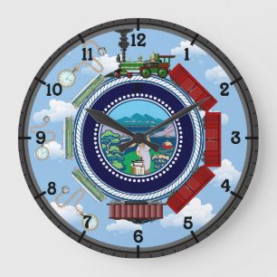 Reloj Redondo Grande El tren multitren locomotor