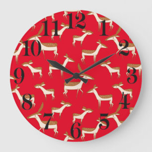 Reloj Redondo Grande El venado y la familia del bebé