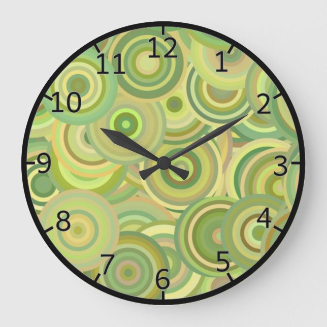 Reloj Redondo Grande El verde circunda la mezcla (Anverso)