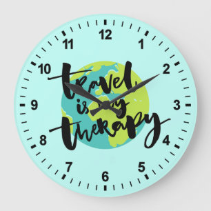 Reloj Redondo Grande El viaje es mi terapia