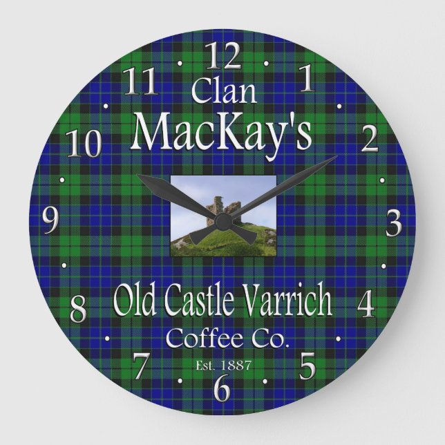 Reloj Redondo Grande El viejo castillo de Clan MacKay, Varrich Coffee C (Anverso)