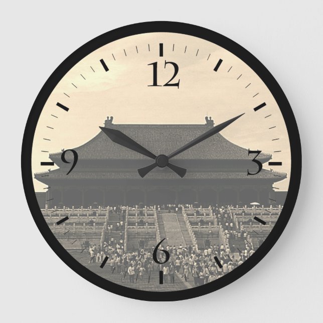 Reloj Redondo Grande El viejo China Pekin el palacio imperial Gran Bloq (Anverso)