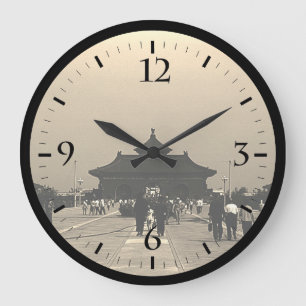 Reloj Redondo Grande El viejo Pekin chino prohibió la puerta de la ciud