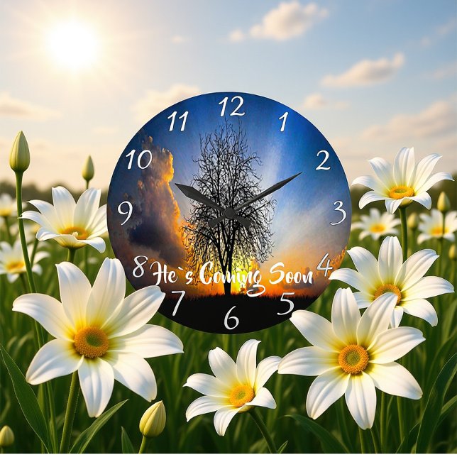 Reloj Redondo Grande ÉL VIENE PRONTO árbol viejo (Subido por el creador)