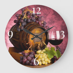 Reloj Redondo Grande El vino y las uvas siguen siendo la vida 