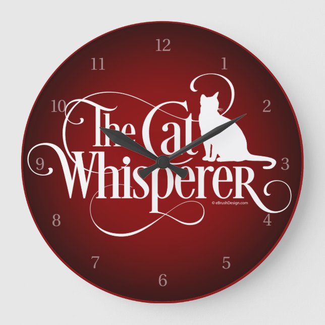 Reloj Redondo Grande El Whisperer del gato (Anverso)