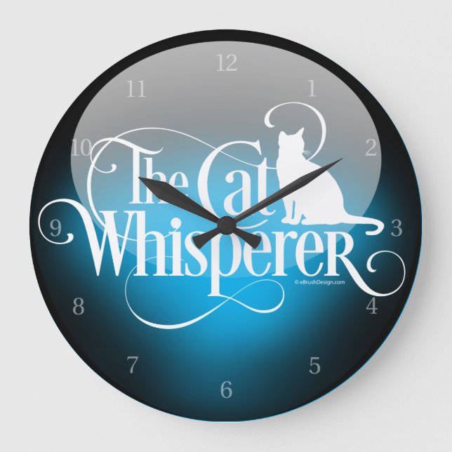Reloj Redondo Grande El Whisperer del gato (Anverso)