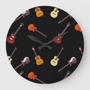 Reloj Redondo Grande Electric & Acoustic Guitar Collage