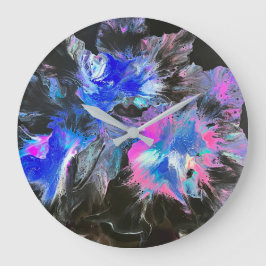 Reloj Redondo Grande Electric Bloom Abstract Clock