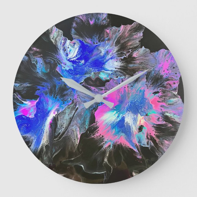 Reloj Redondo Grande Electric Bloom Abstract Clock (Anverso)