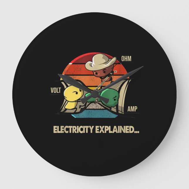 Reloj Redondo Grande Electricidad De Ohm Volt Amp Explicada (Anverso)