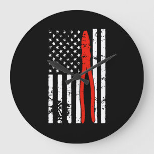 Reloj Redondo Grande Electricista con bandera estadounidense