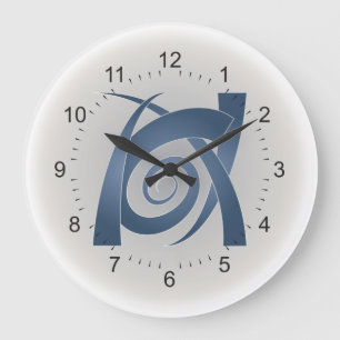 Reloj Redondo Grande Elefante de piedra azul