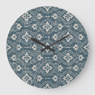 Reloj Redondo Grande Elegancia antigua: Curvas florales sin foco