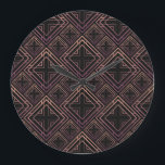 Reloj Redondo Grande Elegancia Art Deco Black-Gold<br><div class="desc">Decoración sin inconfundibles de estilo art déco. Baldosas negras y doradas. 3 quinquies efecto de las baldosas cerámicas. Lujo en los años 20 con lujo Art Deco. Las Baldosas Doradas Brillan. Art Deco Luxe: La Delicia De Las Baldosas De Oro. Abraza las puertas de los años 20, nouveau, patrón, veinte,...</div>