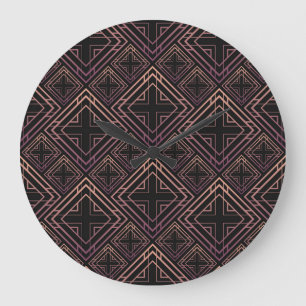 Reloj Redondo Grande Elegancia Art Deco Black-Gold