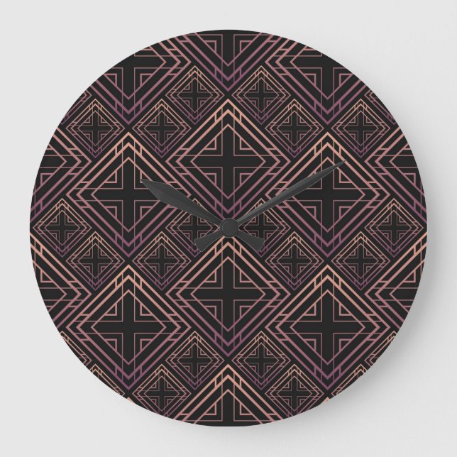 Reloj Redondo Grande Elegancia Art Deco Black-Gold (Anverso)