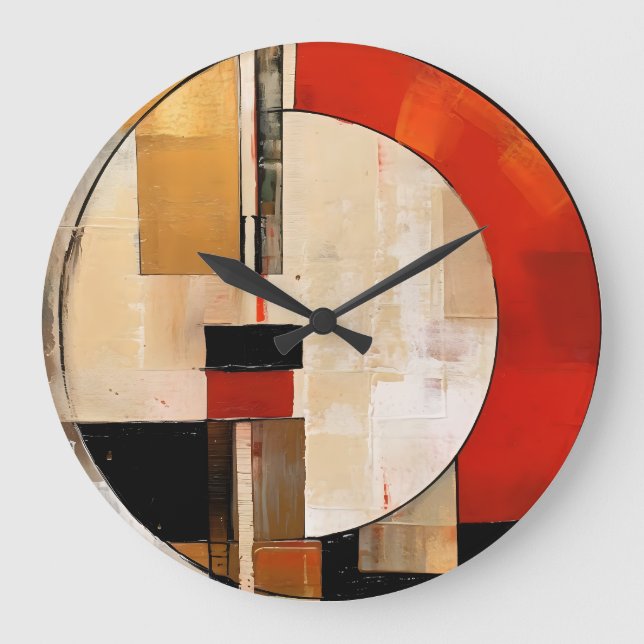 Reloj Redondo Grande Elegancia celestial: exploración abstracta en Beig (Anverso)