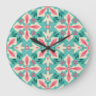 Reloj Redondo Grande Elegancia floral: sin fisuras motivos vintage.