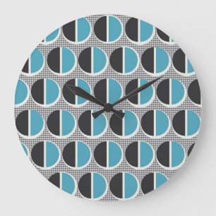 Reloj Redondo Grande Elegancia Geométrica: Diseño de Patrones Vintage.