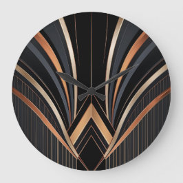 Reloj Redondo Grande Elegancia geométrica metálica Art Deco