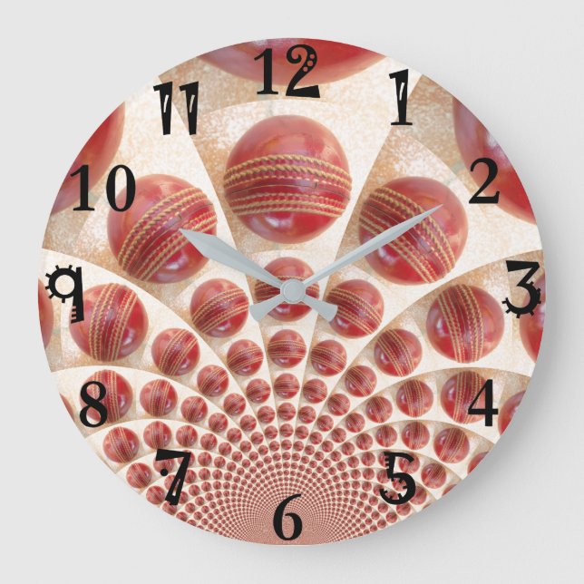 Reloj Redondo Grande Elegancia infinita: Momentos de críquet Kaleidoscó (Anverso)