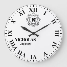 Reloj Redondo Grande Elegant and minimalist monogrammed